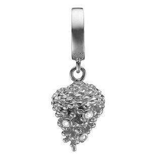Christina Collect 925 Sterling Silver Pine Cone Pendant with 3 White Topaz, model 610-S70